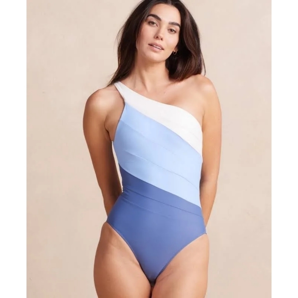 🆕 Summersalt Sidestroke Blue and White Ombre Swimsuit Size 22